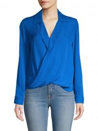 L  039 Agence - Rita Drape-Front Silk Blouse at Saks Fifth Avenue